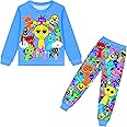 Iowillar Boys Girls Sprunki Pants Set Kids Music Adventure Tee Shirt 2PCS Long Sleeve Cartoon Monster Game Clothes Outfit