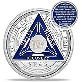 Recovery Triangle 35 Year Sobriety Coin - Silver Roman Numeral NA AA Coins - 1-40 Prime NA/HA/AA Chips and Medallions - Narcotics Alcoholics Anonymous Sober Gifts for Men Women
