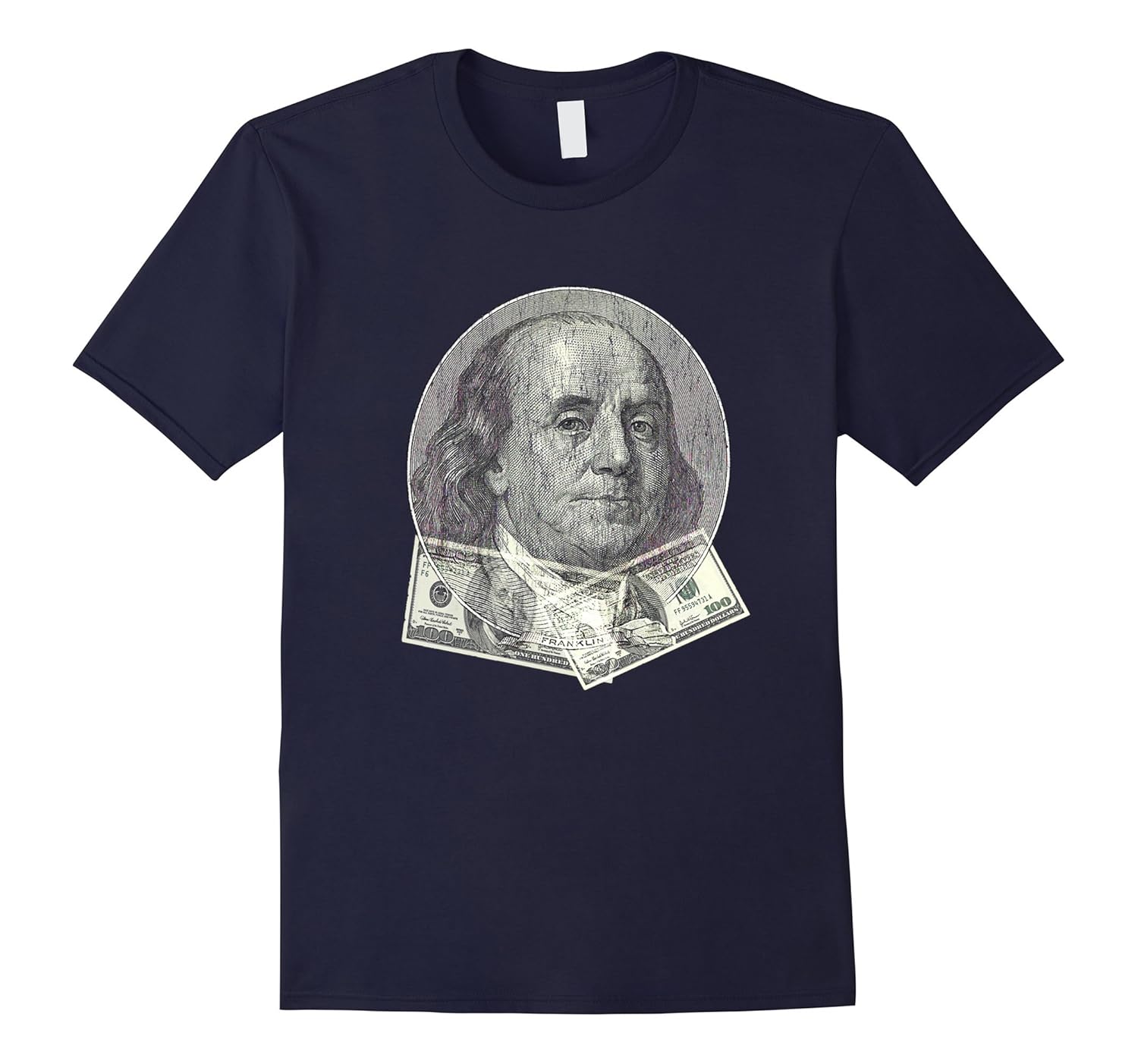 BENJAMIN FRANKLIN 100 DOLLAR BILL T SHIRT Hundred Dollars-ANZ