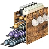 YATINEY Coffee Pod Drawer Holder, 72 Pods Large Capacity, 4 Tier Holder for Vertuo, Coffee Pod Organizer for Countertop, Stor