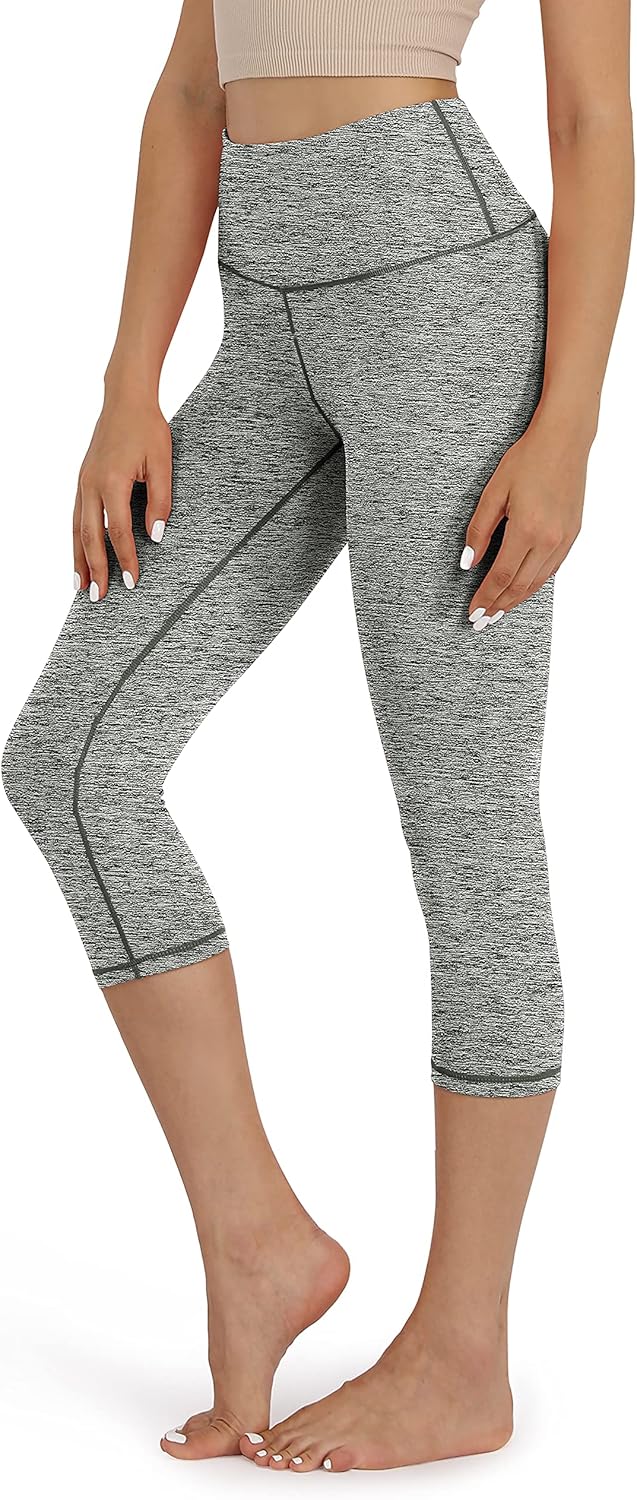 ODODOS Women's High Waist Yoga Capris, Tummy Control Workout Yoga Leggings with Inner Pocket: Clothing