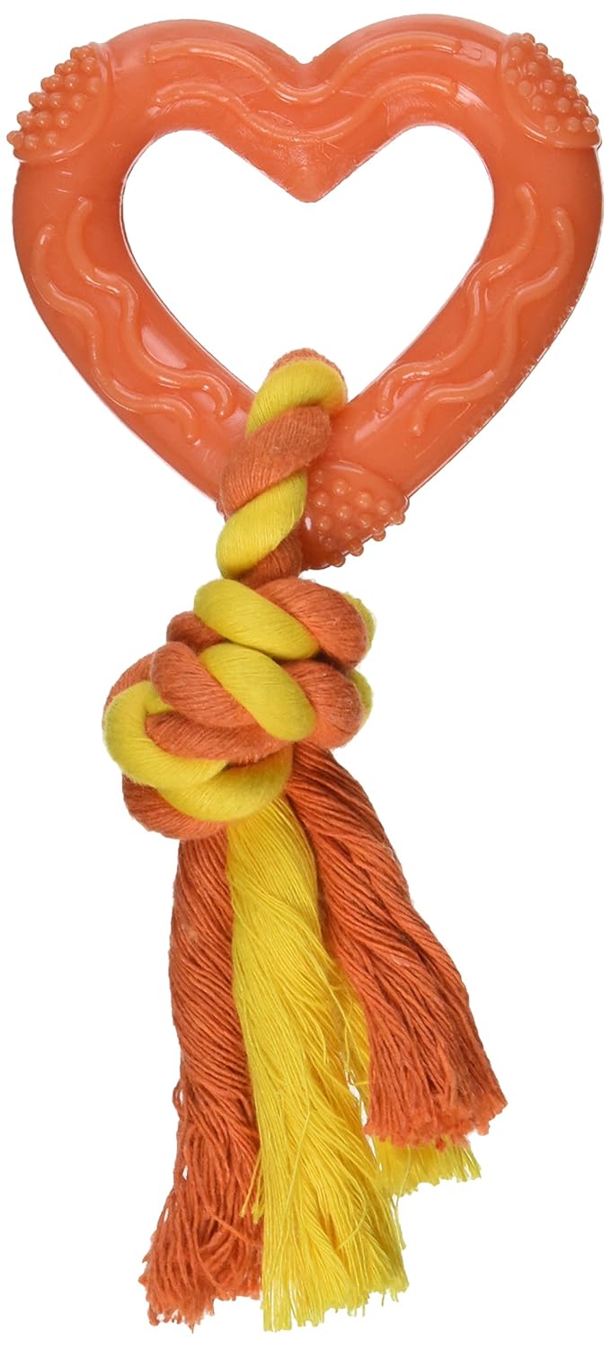 hot sale Ethical Pets Lil Spots Rubber Heart with Rope Puppy and Small