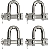 Extreme Max 3006.8342.4 BoatTector Stainless Steel Bolt-Type Chain Shackle - 5/16", 4-Pack
