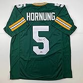 Facsimile Autographed Paul Hornung Green Bay Green Reprint Laser Auto Football Jersey Size Men's XL