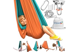 Sensory Swing for Kids Indoor - Calming Cocoon Therapy Swing 360° Hardware - Holds 135Kg - Indoor Outdoor Sensory Hammock - A