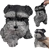 Hand Painted Dog Squishy Toys,Big Cute Ultra Soft Squeeze Fidget Toys for Stress Relief ,Kawaii Squishies Sticky Animal Toys for Adults Kids,Decompression Sensory Balls Toys for Autism (Schnauzer)