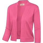 GRACE KARIN Women Cardigan Sweaters Lightweight Knit Cropped Cardigans Trendy 3/4 Sleeve Shrug Bolero S-3XL