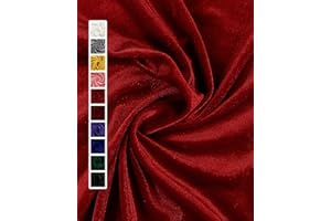 HOTGODEN Stretch Velvet Fabric by The Yard: Red 63" Wide 1 Yards 95% Polyester 5% Spandex Velvet Fabric for DIY Sewing, Upholstery, Apparel, Costume, Craft