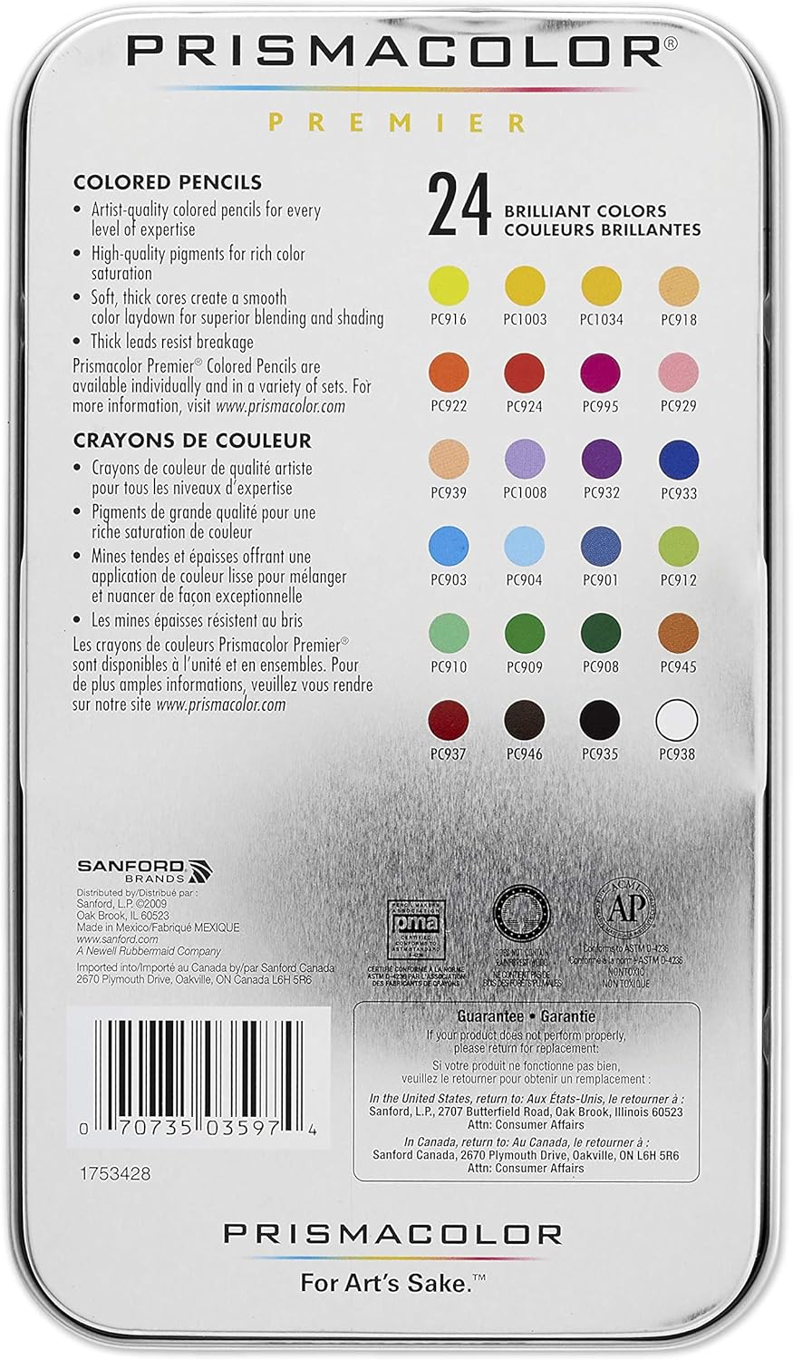 Prismacolor 3597T Premier Colored Pencils, Soft Core, 24-Count : Wood Colored Pencils : Office Products