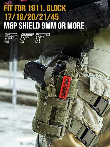 Universal Right-Hand Gun Holster - Fits Most Pistols With Rail Accessories