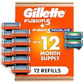 Gillette Fusion5 and ProGlide Men's Razor Blade Refills, 5-Blade Cartridges, Variety Pack, 12 Count