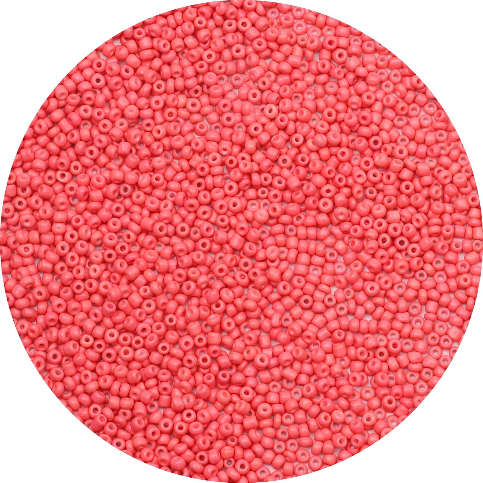 Gkelaly 10000Pcs Coral Red Glass Seed Beads Bulk for Jewellery Making, 2mm Small Pony Beads for Bracelet Necklace Earring Making & Crafting