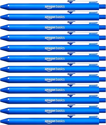 Druckkugelschreiber, Soft-Grip, Wischfest, Ideal für Schule und Büro, Blau, 12er-Pack