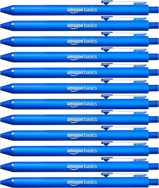 Druckkugelschreiber, Soft-Grip, Wischfest, Ideal für Schule und Büro, Blau, 12er-Pack