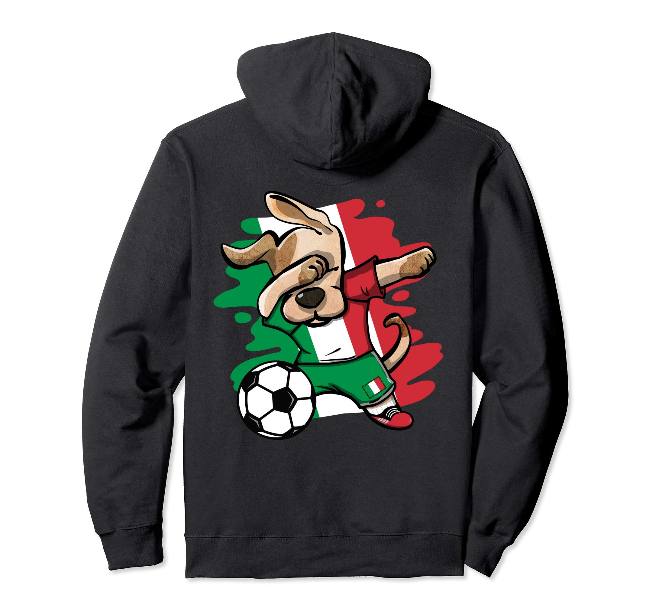Dabbing Dog Italy Soccer Fans Jersey Italian Flag Football Pullover Hoodie