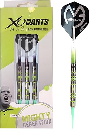 Amazon Co Jp Xq Max Dartsマイケル ヴァン ガーウェン Mvg マイティ ジェネレーション タングステン90 ソフトティップダーツセット グラム シルバー スポーツ アウトドア