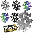 6 Pcs 18 in 1 Snowflake Multi Tool - Christmas Stocking Stuffers for Adults Snowflake Multitool Keychain Bottle Opener - Snowflake Tool Christmas Gifts for Men Multipurpose Tool Male Stocking Stuffers