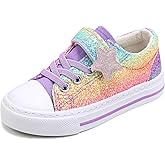 Qimaoo Girls Sneakers Glitter Tennis Shoes Lightweight Non-Slip Running Walking Shoes for Toddler/Little Kid/Big Kid
