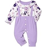 AGAPENG Newborn Baby Girl Clothes Fall Winter Outfits Ruffle Crew Neck Romper Onesie Long Sleeve Jumpsuit Coming Home Outfit