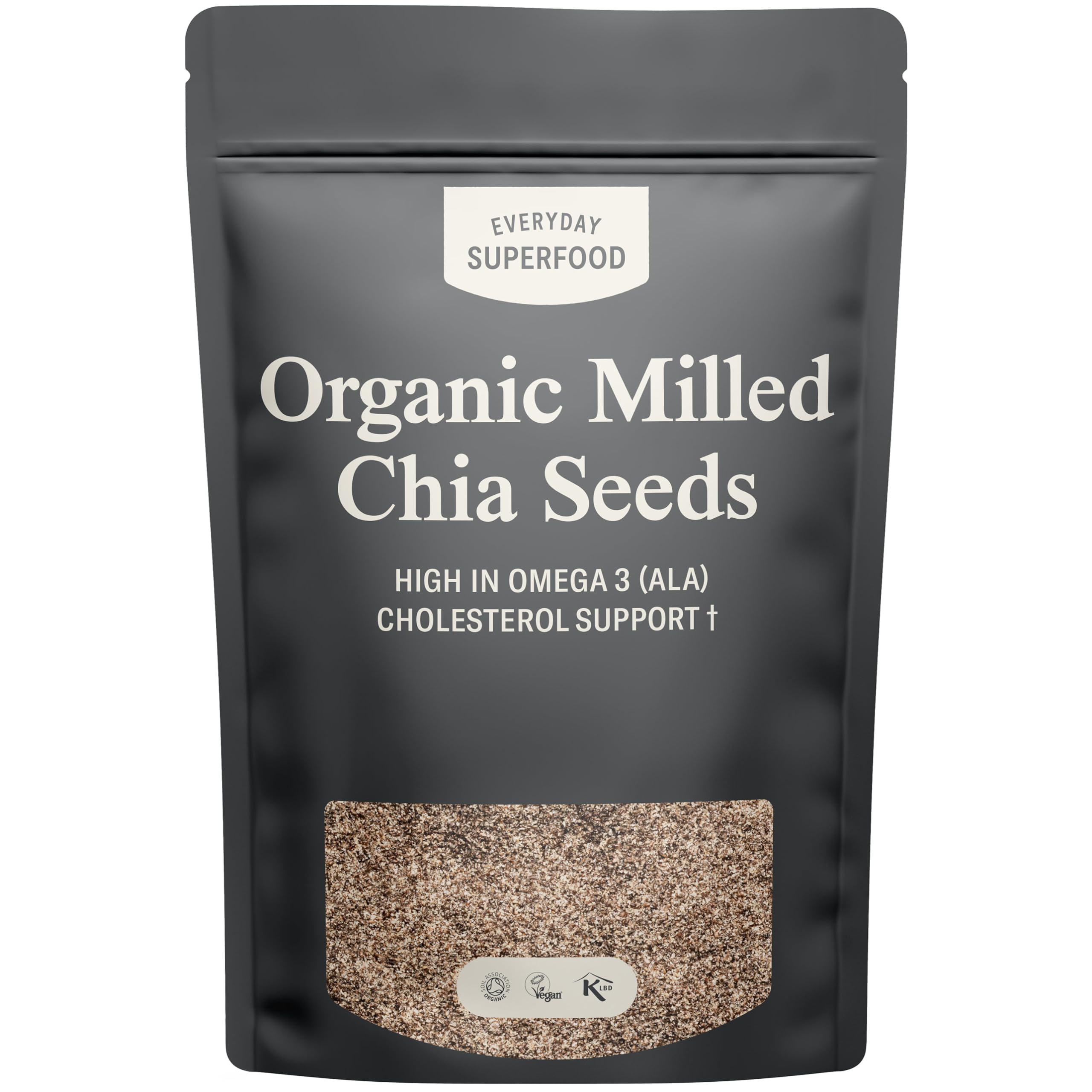 Everyday Superfood Organic Milled Chia Seeds 190g, Cold Ground Premium Chia Seed Powder