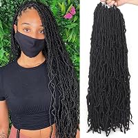 BLUONASI Soft Locs Häkelhaar – 6 Packs, 40 Zoll (100 Cm), Farbe 1B, Mit Häkelnadel & Zubehör