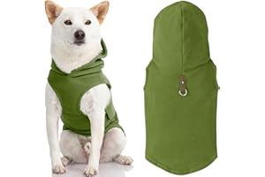 Gooby - Fleece Vest Hoodie, Small Dog Pull Over Hooded Fleece Jacket with Leash Ring, Green, Medium