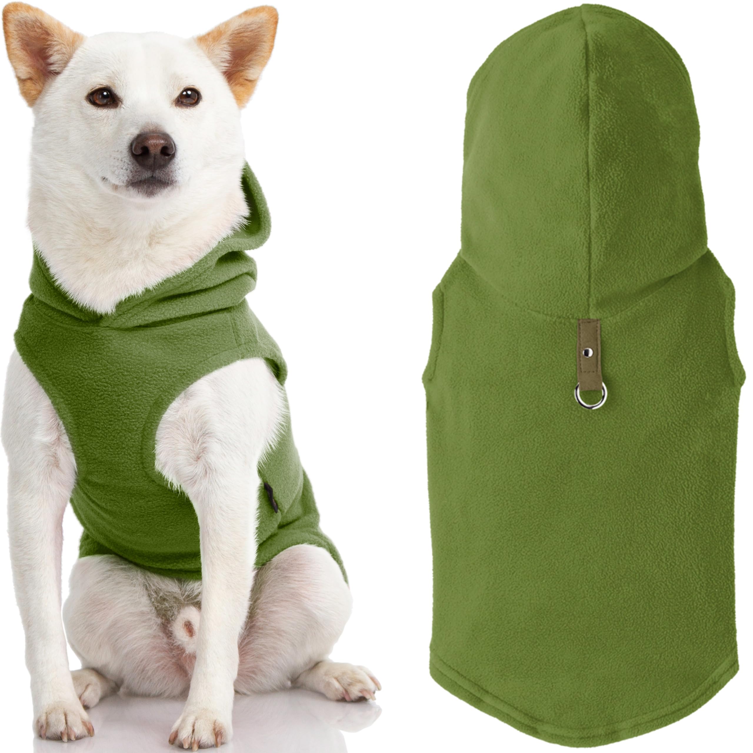 Gooby Every Day Fleece Cold Weather Dog Vest with Hoodie for Small Dogs, X-Small, Green