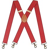 Timiot Mens Suspender 4 Swivel Strong Hooks Adjustable Braces Elastic Comfortable X Style Heavy Duty Strap