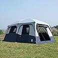 EVER ADVANCED 10 Person Camping Blackout Tent, Multi Room Tent for Family, Large Tents with Rainfly and Carry Bag, 2 Doors, Water-Resistant, 14ft x 10ft x 84in