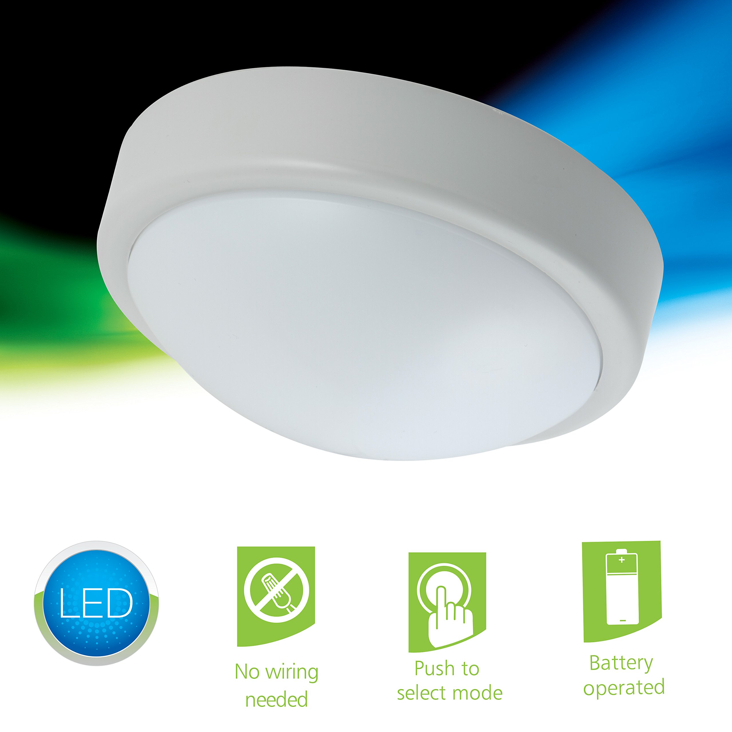 Energizer Tap Light, Battery Operated, Soft White, Push On/Off Wireless, Portable and Convenient