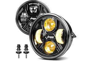 Upgrade Amber LED Fog Lights for 2005-2011 Toyota Tacoma, 2004-2006 Solara, 2008-2015 Sequoia, 2007-2013 Tundra Accessories, 