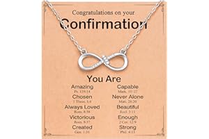 Eryuor Love is Forever-Infinity CZ Cross Necklace Baptism Confirmation Religious Christian Gifts for Women Girls