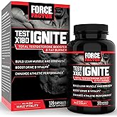 Force Factor Test X180 Ignite Total Testosterone Booster for Men with Fenugreek Seed and Green Tea Extract to Build Lean Muscle, Boost Energy, and Improve Performance, 120 Count