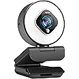 Angetube Streaming Webcam with Light - HD 1080P Autofocus Computer Camera with Microphone USB Camera with Digital Zoom for PC|Desktop|Laptop|Gaming|Video Calling