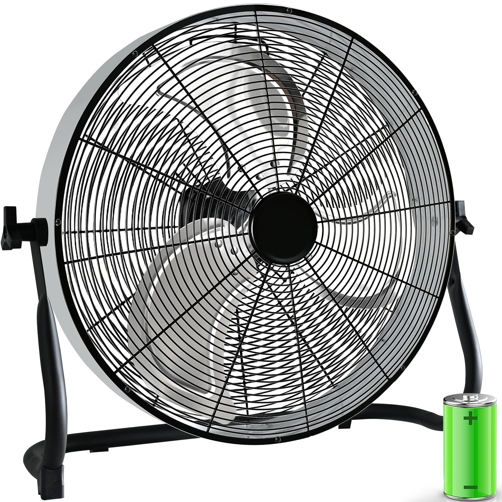 Photo 1 of 18" Large Camping Battery Operated Fan Portable Cordless Rechargeable Drum Floor Fans 5-36 Hours Run Time for Outdoor Travel Garage Camping Patio Tent Indoor Air circulation