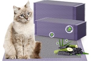 GARDNER PET Cat Pad Refills for Litter Box, 16.9"x11.4" Odor Control Cat Pee Pads with Activated Carbon for Breeze Litter System(50Counts/Purple)