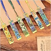 6Pcs Metal Tassel Bookmarks, Van Gogh Oil and China Painting Art Bookmarks, 6 Styles Book Marks for Reading, Bookmark for Women Men Book Lovers