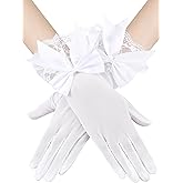 SATINIOR Women Lace Gloves Elegant Short Lace Tea Party Gloves for Women Dinner Party Wedding