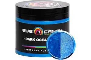 Eye Candy Pigments Premium Blue Mica Powder - Dark Ocean Blue (50gr) - for Epoxy, Resin, Soap, Paint, Woodworking, Acrylic Pouring, Bath Bombs, Fishing Lures - DIY Arts and Crafts Additive