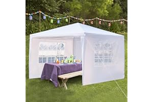 susici 10x10 Outdoor Party Tent with 3 Removable Sidewalls & Transparent Windows Outside Gazebo Canopy Tent Event Tent for Wedding, Birthday, Garden Parties and Backyard Patio BBQ Events
