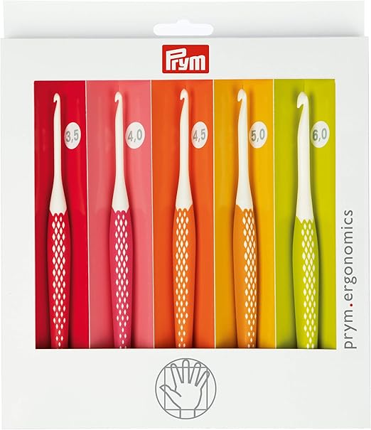 Prym Crochet Hook for Wool Ergonomics 3.506.00 mm x 1 Set, Multi, One