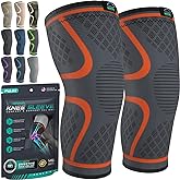 Modvel Compression Knee Brace for Women & Men, 2-Pack Knee Brace for Running Knee Pain, Knee Support Compression Sleeve, Workout Sports Knee Braces for Meniscus Tear, ACL & Arthritis Pain Relief