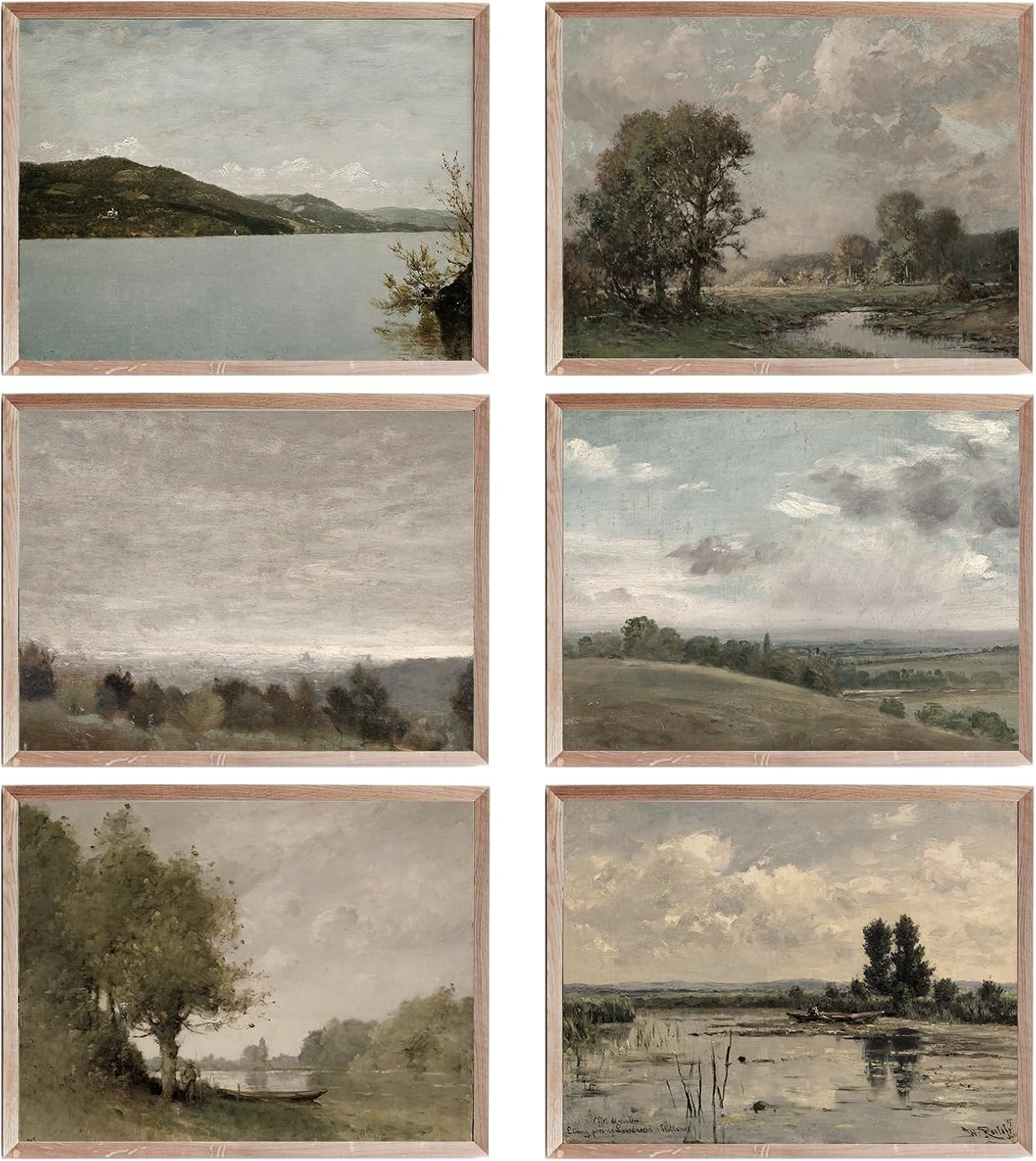 Paintings - Bluetit Landscape Wall Art Farmhouse Wall Art Vintage Wall Decor Forested Mountain Scenery 8x10 Unframed Art Prints