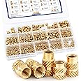 JROUTH 415Pcs M2 M3 M4 M5 M6 Threaded Inserts for Plastic Heat Set Insert Brass Insert Assortment Kit for 3D Printing Injection Molding Press Thread Nuts