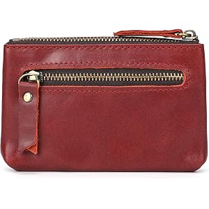 Mini Coin Purse, Genuine Leather Small Coin Wallet, Leather Coin Purse Pouch Change Holder For Men & Women