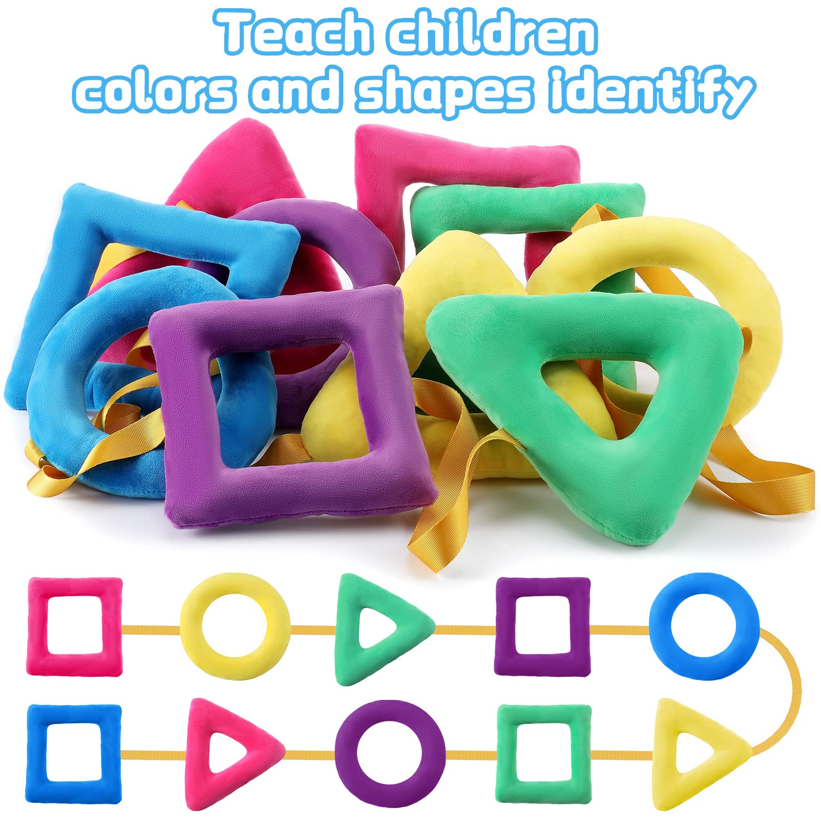 2 Pcs Shapes Walking Rope for Preschool Walking Rings for Toddlers 10 Colorful Handles Leash for Toddler Class Line Rope 165'' Long Keep Children Calm and Line Classroom Supplies