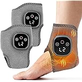 YAZHI Foot Massager 2-in-1 Warming Wrap – Relax & Renew Foot & Ankle Massager with 3 Modes & 4 Heat Levels, Portable for Home or Travel 2pack