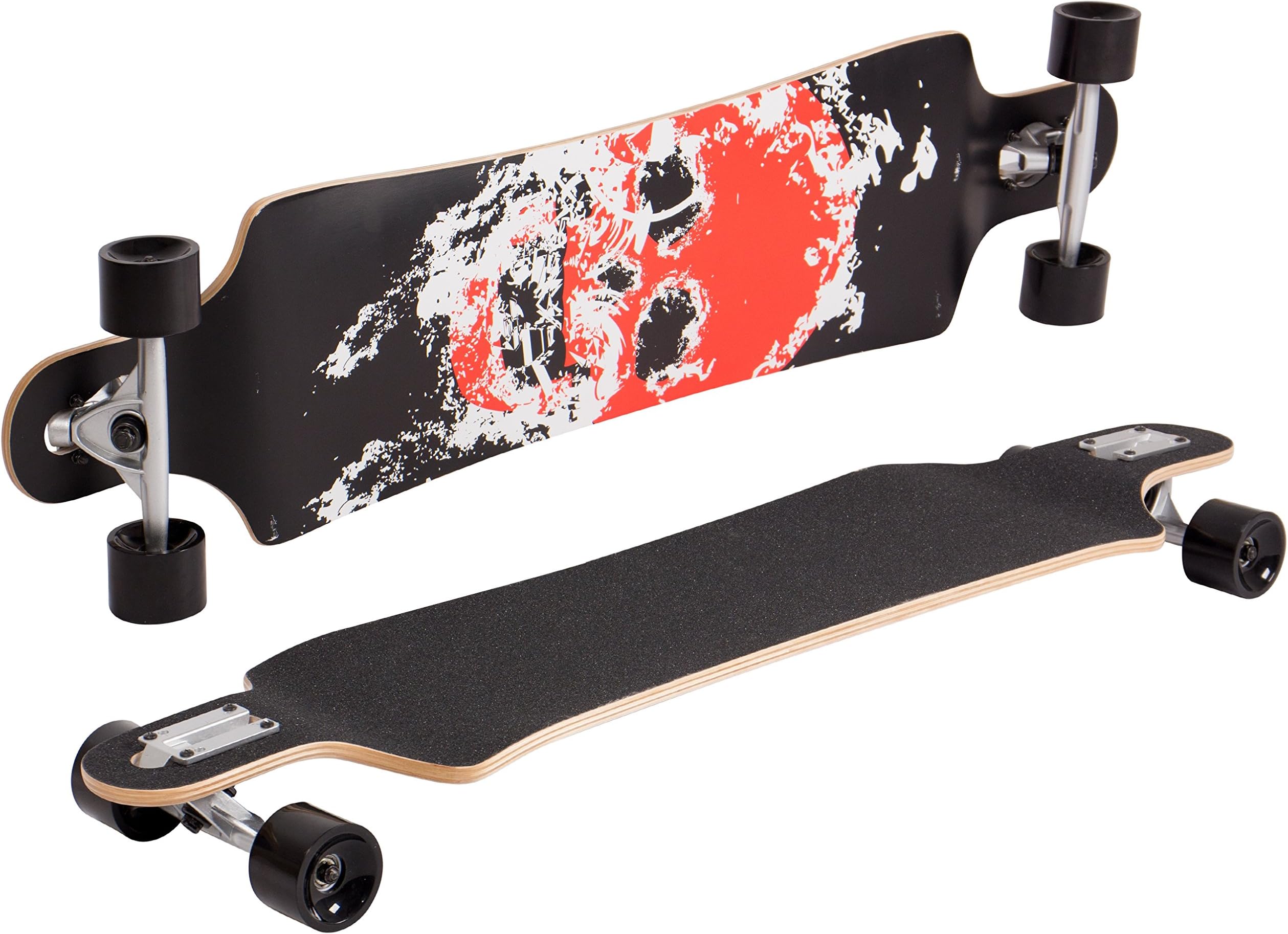 SportPlus Longboard with Canadian Maple Deck – Completely Assembled with PUC Wheels and ABEC-7 Chrome Bearings