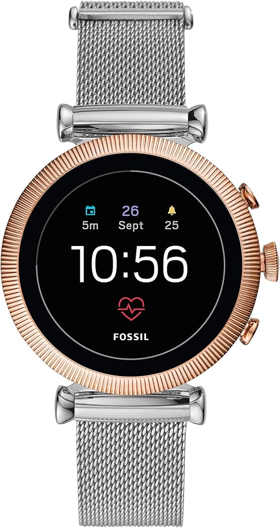 Fossil Womens Gen 4 Sloan HR Stainless Steel Touchscreen Smartwatch with Heart Rate, GPS, NFC, and Smartphone Notifications
