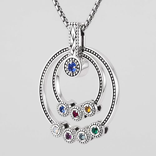 family birthstone cross necklace